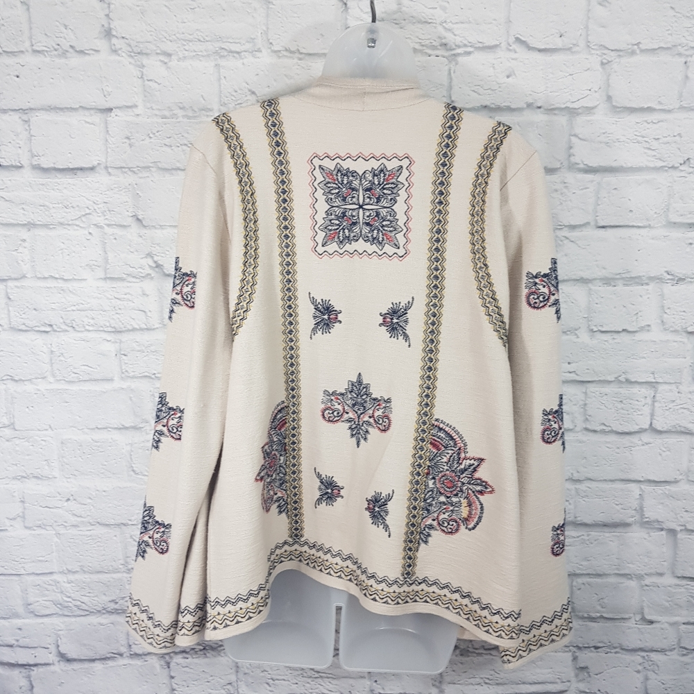 Cj Banks Open Front Embroidered Open Front Cardig… - image 7